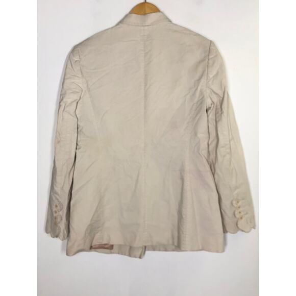 Rebecca Taylor Scallop Blazer Jacket Double-Breasted Front Vanilla Cream 6 - Picture 4 of 13